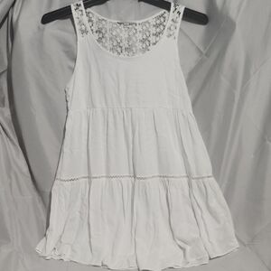 American Eagle White Sleeveless Lace Dress